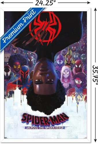 Vista 3 de Trends International Marvel Spider-Man: Across the Spider-Verse - Póster oficial de pared de una hoja, 22.38 x 34 pulgadas, versión enmarcada