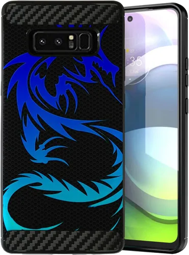 Vista 8 de CasesOnDeck - Funda compatible con Samsung Galaxy Note 8 (Carbon Flex) y Note 8, diseño moderno de ajuste delgado, con golpes y caídas (astronauta)