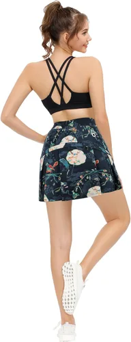 Vista 5 de JACK SMITH Falda pantalón deportiva para mujer, cintura plisada, elástica, acampanada, con bolsillos