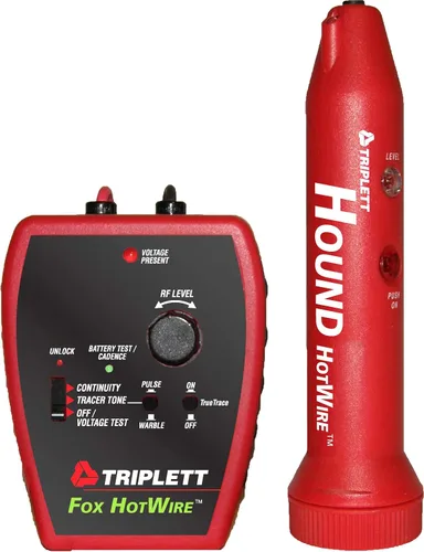 Vista 16 de Triplett 3388 Fox & Hound HotWire Kit de Rastreo de Cables con Sonda y Tono de Cable Vivo con Sensibilidad Ajustable - Rastrea Cables de 0 ~ 250 VCA