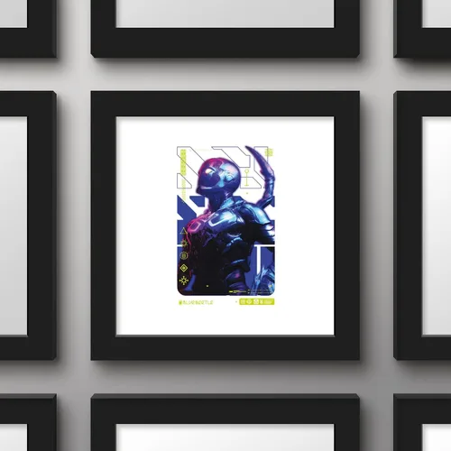 Vista 2 de Trends International Gallery Pops DC Comics Blue Beetle - Póster de pared de reliquia biotecnológica, 12 x 12 pulgadas, versión de marco negro