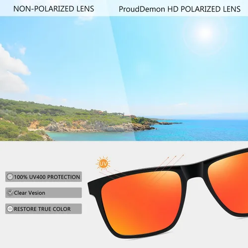 Vista 5 de Gafas de sol polarizadas de acetato para hombres y mujeres, diseño retro cuadrado para hombre, gafas de sol para conducción deportiva con protección