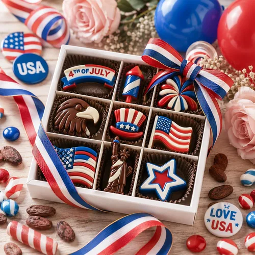Vista 5 de Moldes de silicona para el 4 de julio, paquete de 2 moldes de chocolate para el Día de la Independencia, bandeja patriótica de silicona para dulces