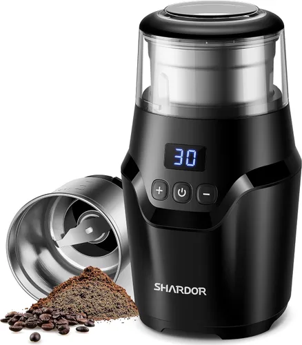 Vista 9 de SHARDOR Molinillo de café eléctrico de hoja súper silenciosa, perilla giratoria de control de molienda temporizada, ajustable grueso a fino