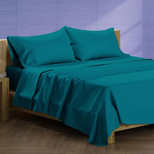 Vista 31 de XOOX Linen Juego de 4 fundas de almohada de algodón egipcio, tamaño Queen, fundas de almohada de lujo de 1500 hilos de alto tamaño estándar
