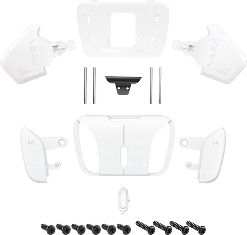Vista 3 de eXtremeRate White Replacement Redesigned K1 K2 K3 K4 Back Buttons Housing Shell for PS5 Controller RISE4 Remap Kit - Controller & RISE4 Remap Board