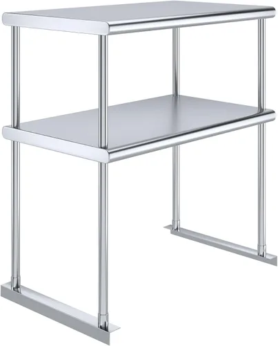 Vista 14 de AmGood Estante doble de acero inoxidable NSF - Muchos (24" de largo x 12" de profundidad)