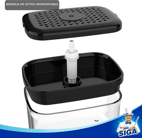 Vista 6 de MR.SIGA Dispensador de Jabón para Platos de Cocina, Portacepillas Premium 2 en 1, Dispensador de Bomba de Jabón para Lavado de Platos para Encimera