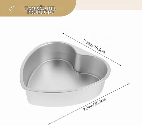 Vista 5 de Kichvoe Molde de aluminio antiadherente con forma de corazón de 8 pulgadas con parte inferior extraíble para San Valentín, cumpleaños, hornear