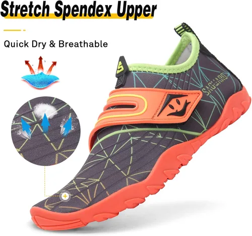 Vista 2 de SAGUARO Kids Boys Girls Water Shoes Non-Slip Quick-Dry Barefoot Aqua Shoe Outdoor Sport Beach Swimming Surfing Diving