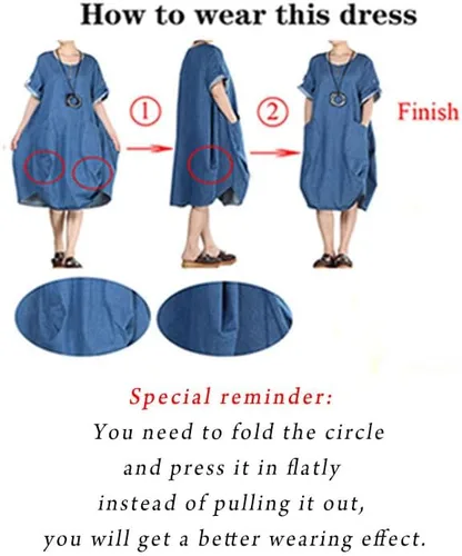 Vista 7 de Minibee - Vestidos casuales por debajo de la rodilla, holgados, con volantes y bolsillos para mujer