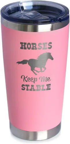 Vista 10 de Horses Keep Me Stable - Vaso de café aislado con tapa deslizante - Taza aislada de acero inoxidable - Regalos de café con temática de caballos Negro