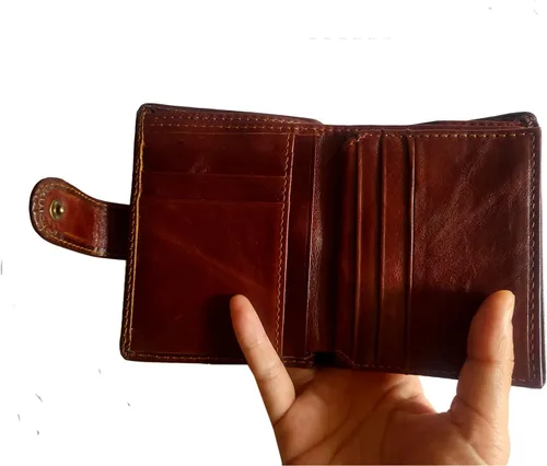 Vista 5 de Hombres Cool Eagle Wolf Caballo Totem Cuero Vaca Cartera Vertical Cremallera Multi-tarjeta Titular de la tarjeta (Wolf Totem A)