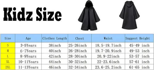 Vista 7 de TOGROP Disfraz de caballero para niños, bata con capucha para niños y niñas, cosplay de 3 a 13 años