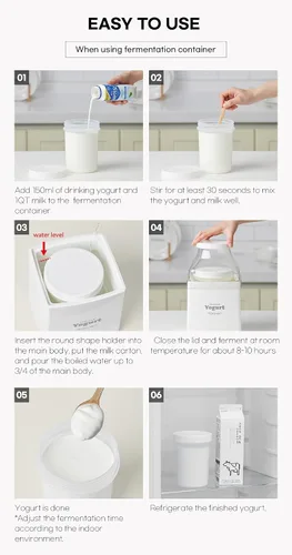 Vista 5 de ROICHEN MINEW YOGURT MAKER, YOGURT CASERO, HECHO EN COREA, NO ELÉCTRICO, FÁCIL HACER YOGURT