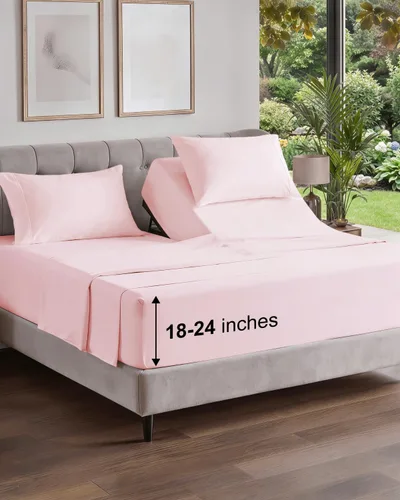 Vista 200 de Extra Deep Twin XL Sheet Set - 3 Piece College Dorm Room - White 01-Blanco