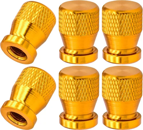 Vista 11 de 4 piezas de tapas de vástago de válvula de neumático de automóvil, tapas de válvula de aire de neumático a prueba de fugas de aleación de aluminio