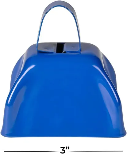 Vista 2 de Rhode Island Novelty Cencerros de metal azul, una docena por pedido