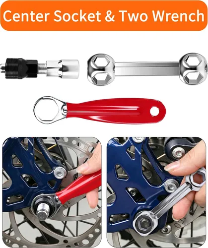 Vista 5 de Kit de reparación de bicicleta de 14 piezas con bomba de neumáticos, portátil y duradero Essential Bicycle Tool kit with 16-in-1 tool, tire