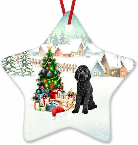 Vista 100 de Prezzy Airedale Terrier - Adorno para decoración de árbol de Navidad, regalos lindos para amantes de los perros, para familiares y amigos, nuevo