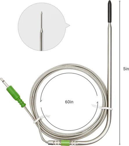 Vista 5 de Inkbird Kit de 4 sondas de color de repuesto, solo compatible con termómetro de carne IBT-4XS/IBT-6XS, ultra preciso y rápido hasta 572°F/572.0 °F