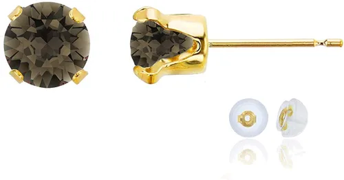 Vista 102 de Aretes de tuerca de plata de ley 925 chapados en oro de 14 quilates macizo, oro amarillo, blanco o rosa de 0.236 in Amatista