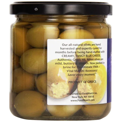 Vista 3 de Divina Aceitunas rellenas de queso azul en salmuera, frascos de 7.8 onzas (paquete de 3)