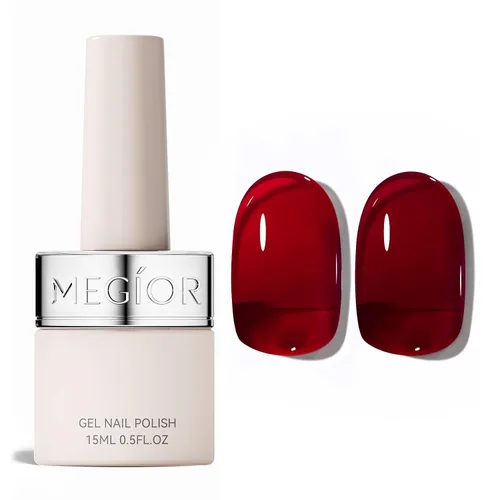 Vista 74 de MEGIOR Esmalte de uñas de gel libre de TPO, 0.5 onzas líquidas, base de gel transparente para remojar la lámpara de uñas LED, capa base de larga