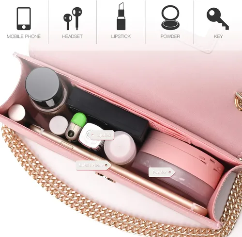 Vista 5 de GM LIKKIE Bolso de mano cruzado para mujer, bolso de noche con purpurina, borla de lentejuelas, bolso de boda para fiesta