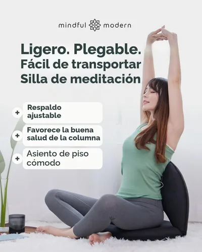 Vista 2 de Silla de meditación Mindful Modern Silla de piso ajustable con soporte de espalda Asiento de piso acolchado para soporte de postura y comodidad