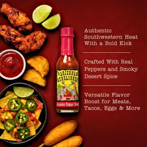 Vista 5 de Arizona Gunslinger Salsa de Pimienta Jalapeña Roja