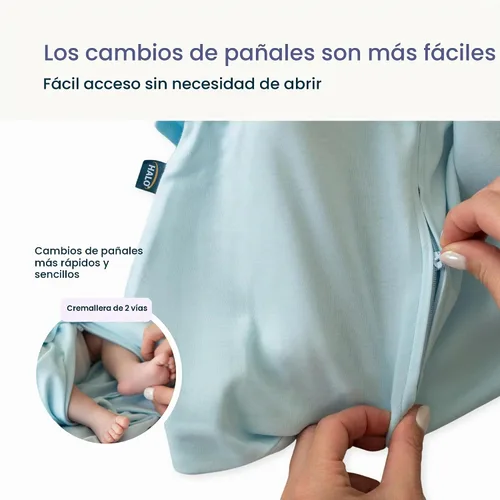 Vista 8 de HALO Saco de dormir envolvente 100% algodón, manta vestible ajustable de 3 vías, TOG 1.5, azul bebé, recién nacido, 0-3 meses