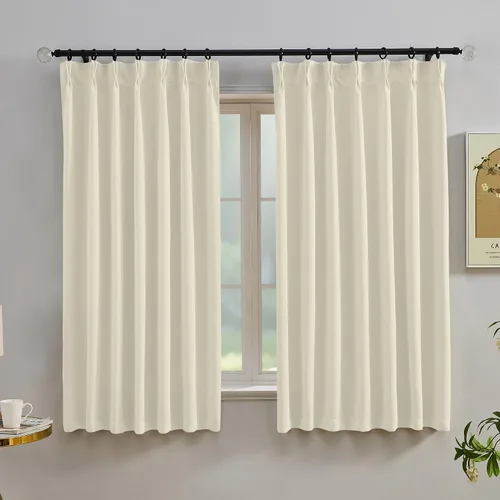 Vista 11 de Simplebrand Cortinas naturales extra largas para oscurecer la habitación del patio, 120 pulgadas de largo, 2 paneles para sala de estar, privacidad
