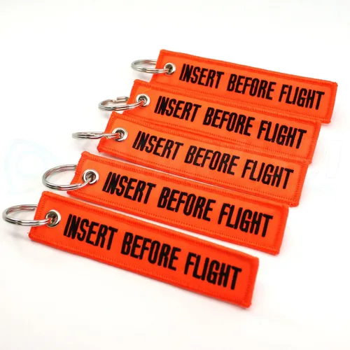 Vista 3 de Rotary13B1 Llavero Insertar Antes del Vuelo - Naranja Neón/Negro 5PCS, Naranja