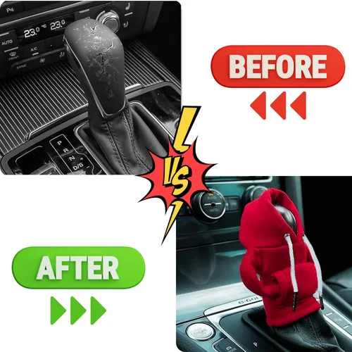 Vista 4 de Sudadera con capucha para cambio de marchas, con capucha, funda para palanca de cambios, decoración de protector de palanca de cambios de automóvil