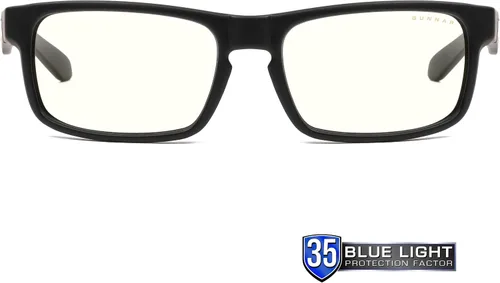 Vista 2 de GUNNAR - Gafas prémium para juegos y computadora - Bloquean el 35% de la luz azul - Enigma, ónix, tinte transparente