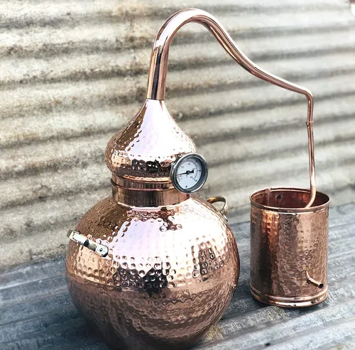 Vista 2 de Alambique alambique alambique de cobre puro de 5 galones para whisky, aceites esenciales de alcohol ilegal por Copperholic