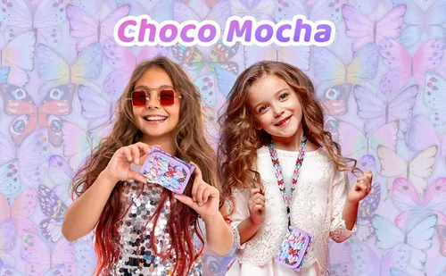 Vista 3 de Choco Mocha Carteras infantiles para niñas Mariposa colorida