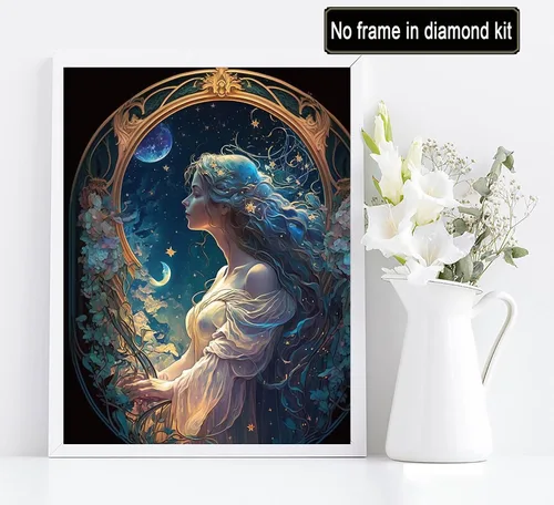 Vista 2 de Diymood Pintura por números para adultos y niñas, pintura al óleo DIY planta acrílica por números kits para niños adultos principiantes