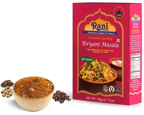 Vista 8 de Rani Biryani Masala Curry (mezcla de 7 especias para platos de arroz indio, pullao/pilau) 1.75 onzas (1.76 oz) ~ Todo natural Vegano Sin
