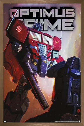 Vista 15 de Trends International Hasbro Transformers - Póster de pared Optimus Prime, 14.725 x 22.375 pulgadas, versión enmarcada de madera de granero