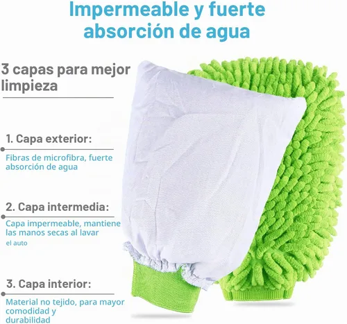 Vista 3 de Riakrum - 12 guantes de lavado de automóvil, guantes de microfibra de chenilla para lavado de autos, sin arañazos, guantes impermeables