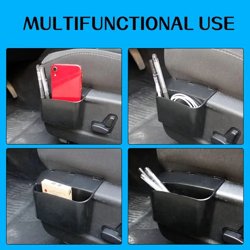 Vista 6 de Caja de almacenamiento negra para asiento del conductor, accesorios para Dodge Charger 2015-2021