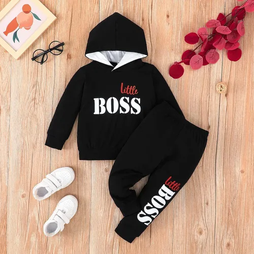 Vista 2 de Adokioths Conjunto de sudadera de manga larga con capucha y pantalones deportivos para otoño e invierno