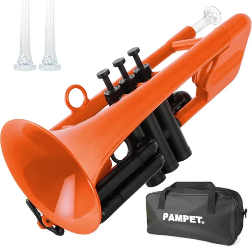 Vista 11 de PAMPET SEA LION - Juego de trompeta profesional de plástico Bb para estudiantes principiantes (negro)