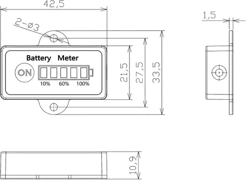 Vista 7 de Medidor de batería de 12 V, indicador de batería de plomo-ácido, medidor de combustible, monitor y probador para motocicleta, carritos de golf