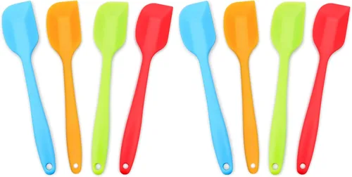 Vista 14 de Espátula de silicona de 4 piezas, espátulas de goma antiadherentes resistentes al calor con núcleo de acero inoxidable