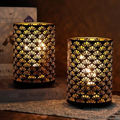 Vista 9 de TRIROCKS Juego de 2 lámparas de mesa con pilas de 19 cm de alto, lámparas inalámbricas decorativas con foco LED para hogar, sala de estar, bodas