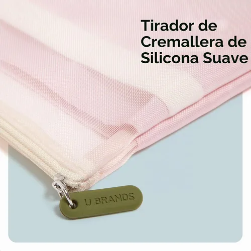 Vista 3 de U Brands - Bolsas de viaje organizadoras de electrónica, paquete de 2, rosa y verde Rosa y verde oliva