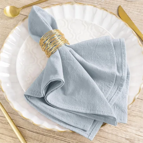 Vista 23 de Servilletas de tela natural de lino de algodón Boho rústico mesa de cena Beige